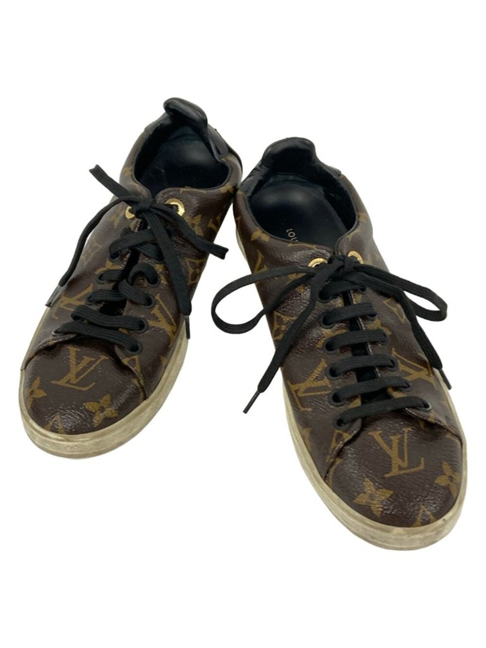 Louis Vuitton Sneakers 36 Front Row Line Brown Black Leather - Picture 2 of 6